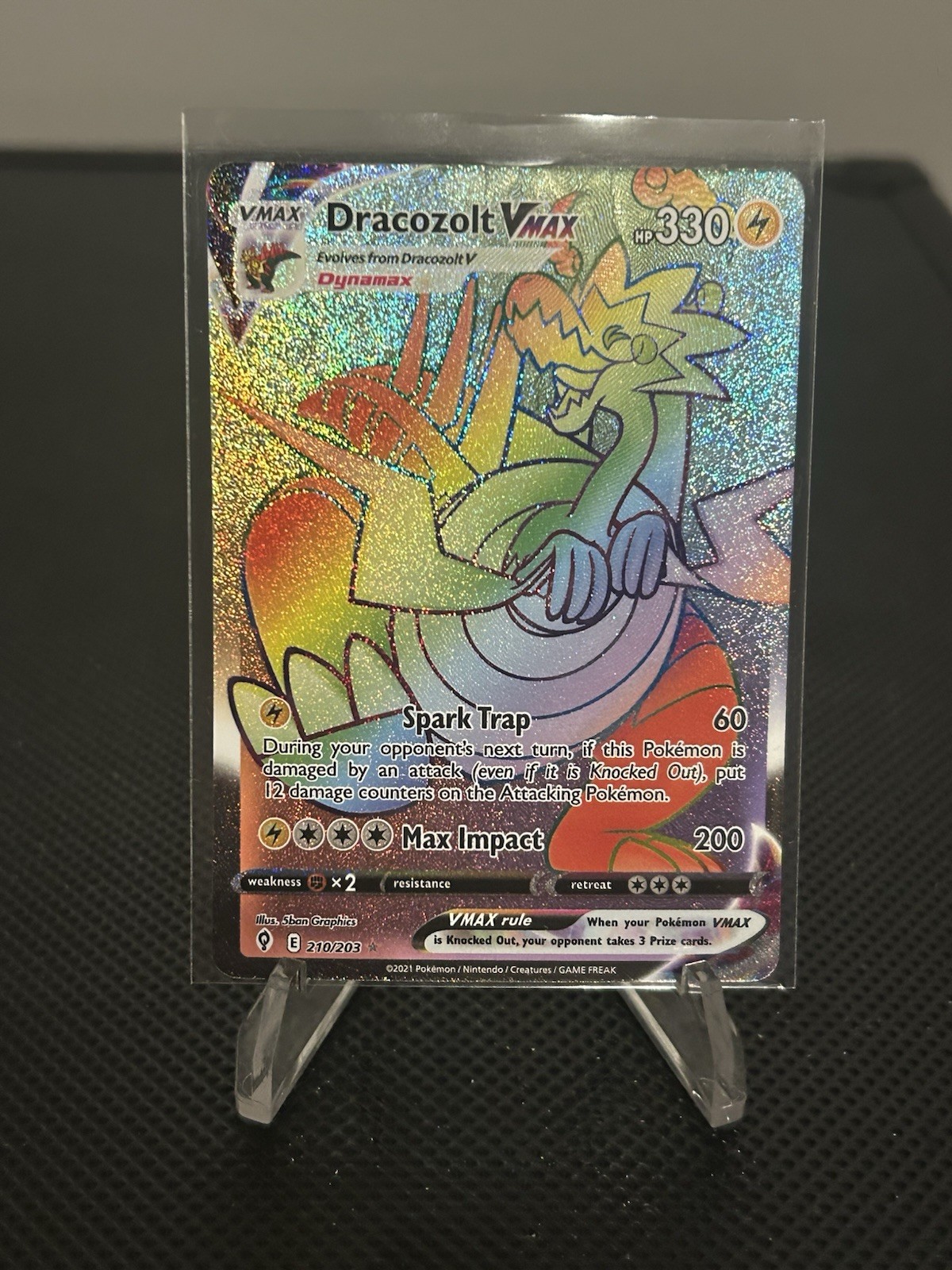 Dracozolt VMAX (Secret) 210/203 SWSH07: Evolving Skies Holo full art NM 