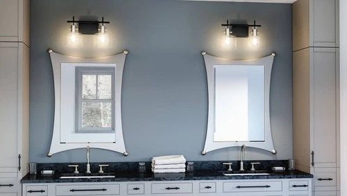 Quoizel Pensbury 16" Wide Matte Black Clear Glass 2-Light Wall Sconce - Picture 6 of 6