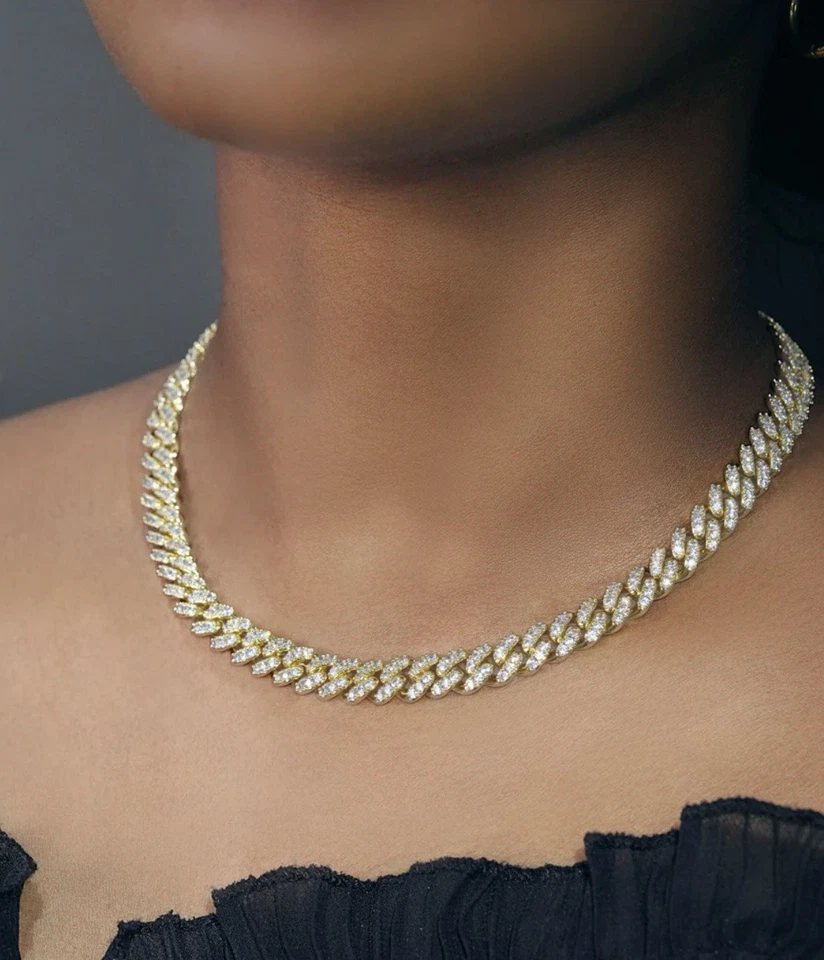 8 ММ ICED КУБИНСКИЙ ССЫЛКА В 18K ЗОЛОТО - Изображение 2 из 3