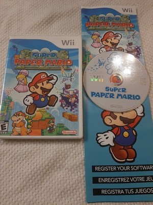 Super Paper Mario Nintendo Wii, 2007 CIB Complete W manual Tested Working 