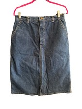 Vintage Calvin Klein High Waist Denim Midi Skirt S/M Union Label USA Made