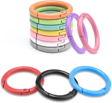 12 Pack 1 Inch Metal round Carabiner Keyring, Trigger Spring O Rings for Keychai