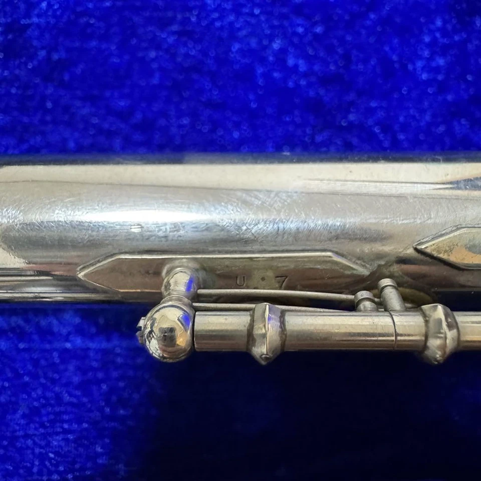Flauta Muramatsu U7 prata esterlina rara modelo padrão antigo usado com estojo - Imagem 3 de 4