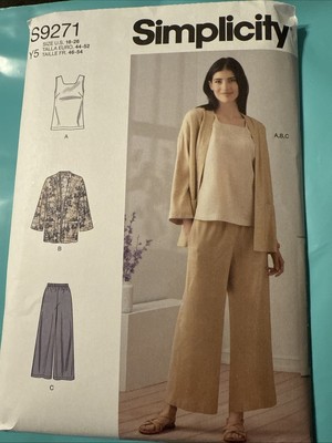 New Simplicity 9271 Womens Jacket Top Pants Pattern Sz 18-26 Uncut FF