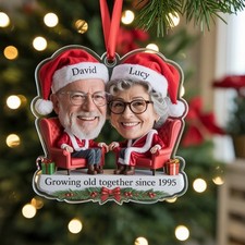 Custom Growing Old Together Since Couple Ornament, Funny Couple Christmas 2025