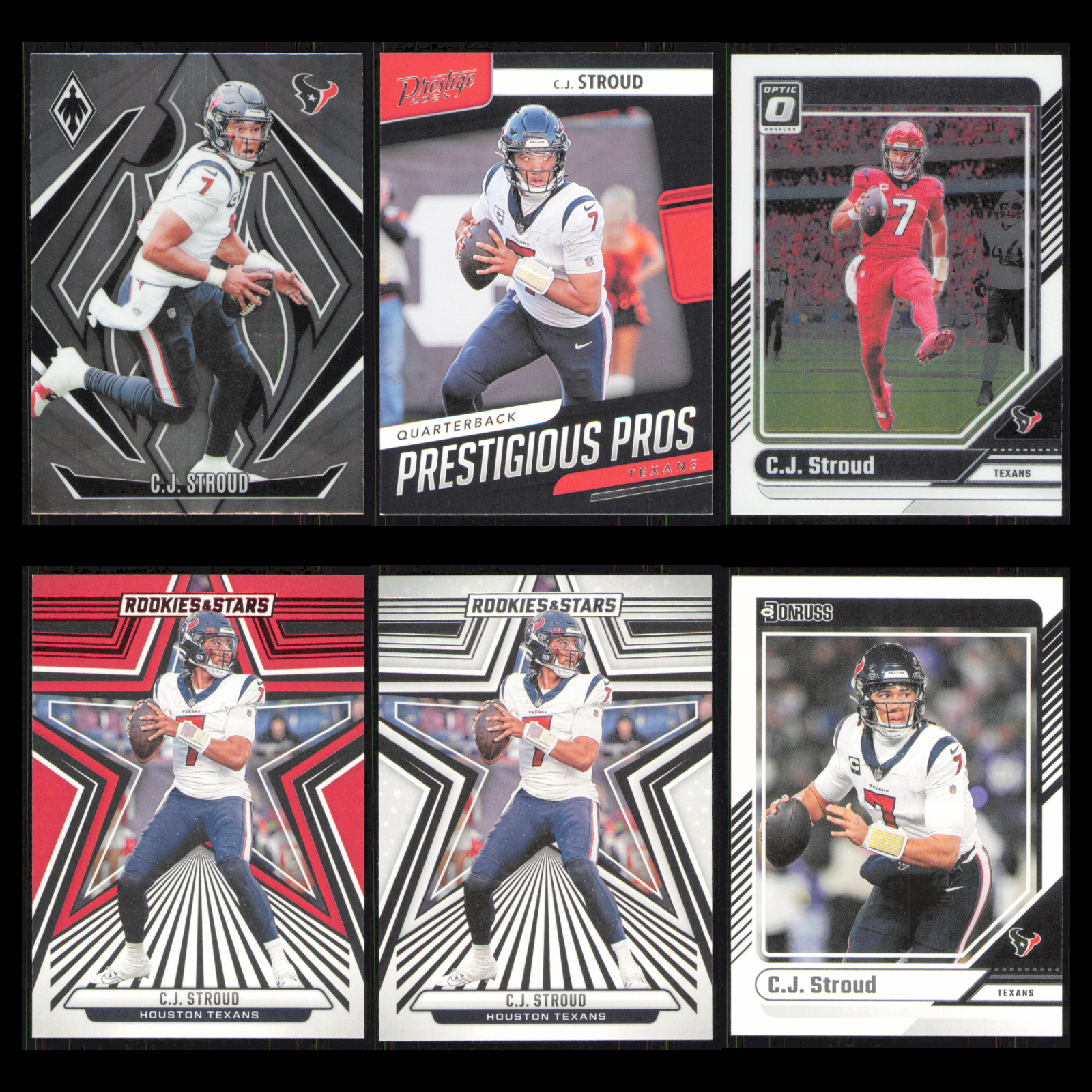 C.J. Stroud Lot 6 Football Cards 2024 Panini Phoenix Houston Texans Set NFL NM