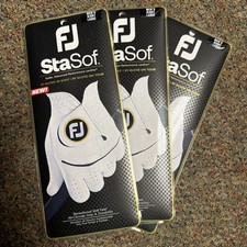 FootJoy Men's StaSof Golf Gloves - Pearl 3 pack Free Shipping right handed