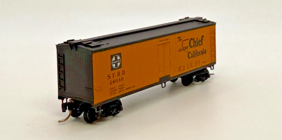 N Scale Kadee "S.F.R.D." Yellow Refrigerator Freight Car No Box #2 - Image 2 of 4