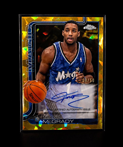 Topps 2025-26 Chrome Autographs Tracy McGrady Magic Gold Geo /50