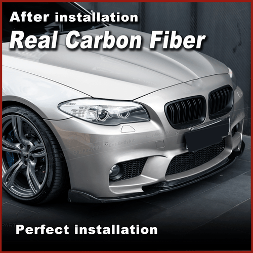 For BMW 5 Series F10 M5 Sedan 2012-16 REAL Carbon Fiber Front Bumper Lip Spoiler - Picture 4 of 10