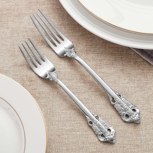 Luxury Dinner Fork, Set of 4, 18/10 Stainless Steel, 8 Inches, Dishwasher Saf... - Picture 3 of 7