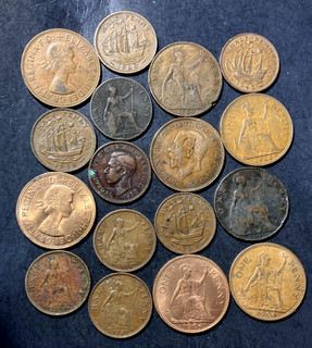 Vintage Great Britain Coin Lot! 1899 1967 17 VINTAGE COINS Lot #S19