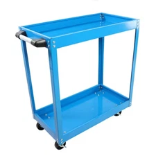 Heavy Duty Steel Utility Cart with Lockable Wheels, 400 LBS Capacity,Bright Blue