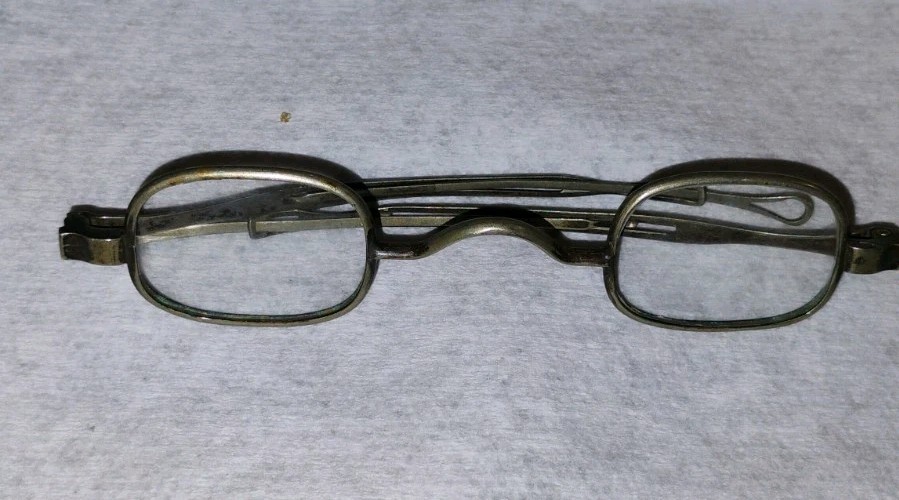 Antique Wire-rectangular Spectacles Sliding Templ… - image 19