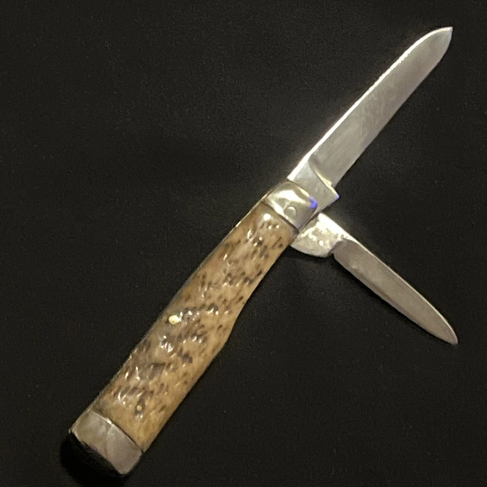 Large gun stock jackknife by Majestic cutlery beautiful bone handles! Germany - Image 2 of 4