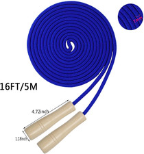 16 FT Long Jump Rope for Kids, Adjustable Double Dutch Skipping Rope with Wooden