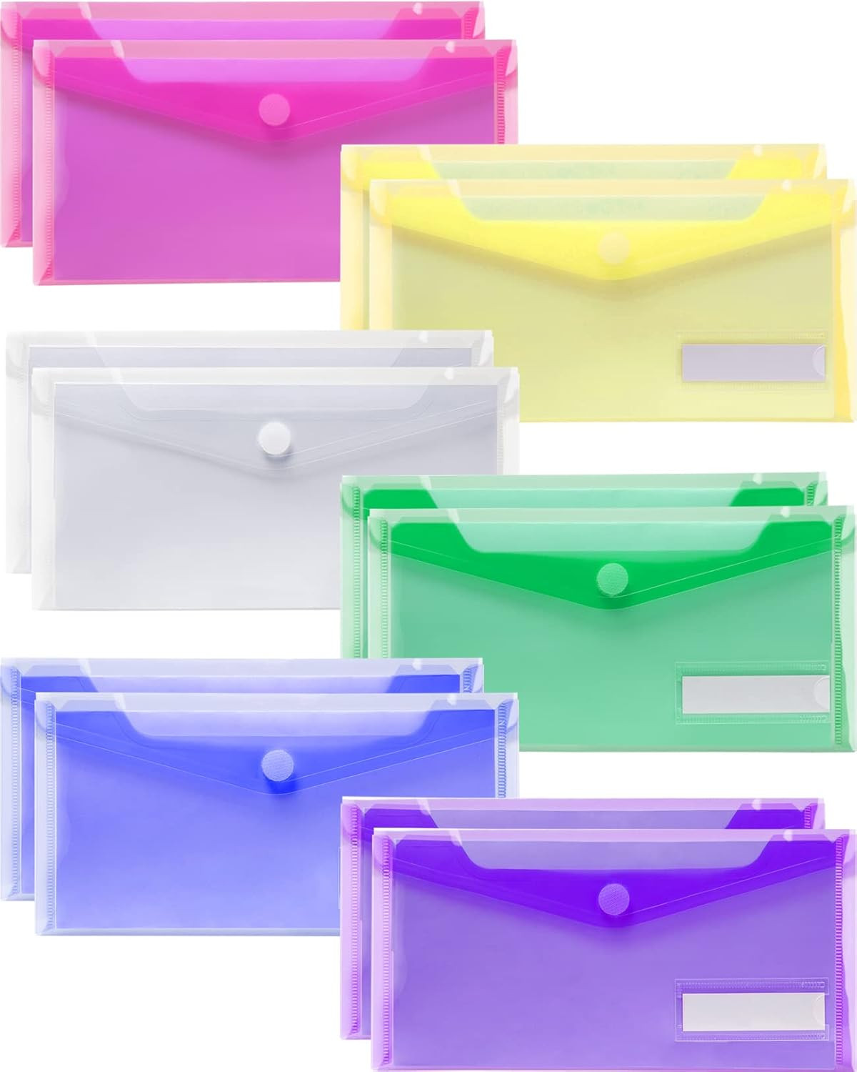 Small Plastic Envelopes, 12 Pack Plastic Pouch with Label Po