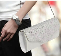 Ivory Satin Clutch Bag