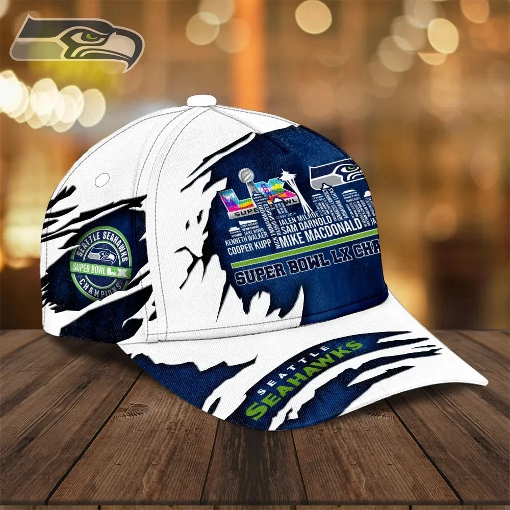 Seahawks 2026 Super Logo Team Design Classic Cap