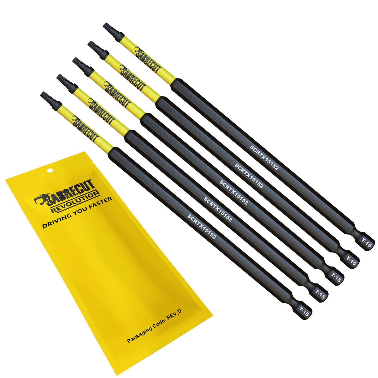 SabreCut Impact Bits T-15 152mm x 5 - Milwaukee DeWalt Professional