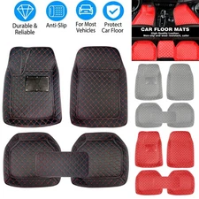 For Nissan Leather Car Floor Mats Front & Rear Car Liners All Weather Non-Slip