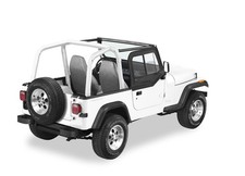 Bestop 51787-15 Upper Door Sliders Black Denim Front Dual Sliding Window