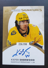 2023-24 SP Authentic Kiefer Sherwood Curated Signatures Auto 226/299 Predators
