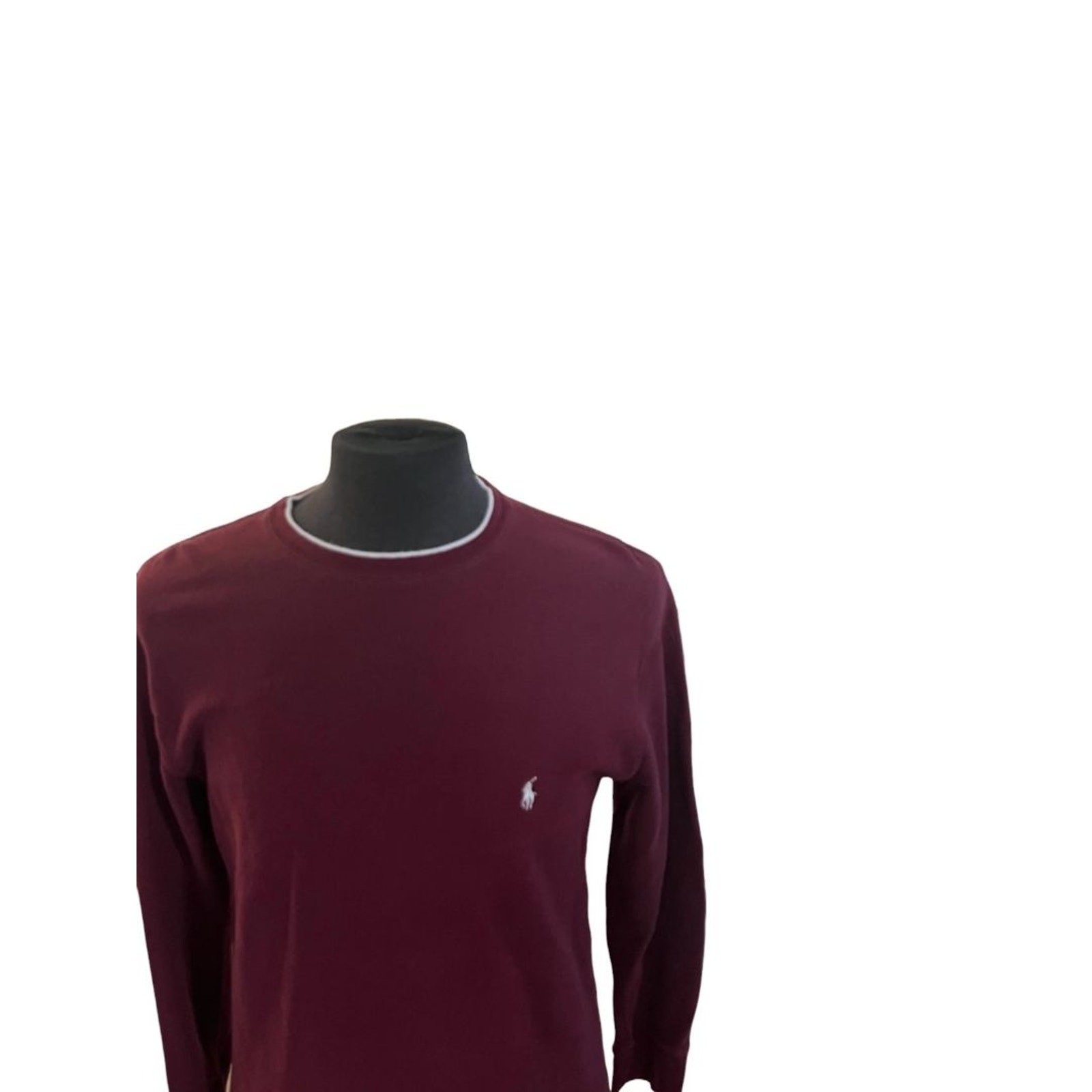 Large Polo Ralph Lauren Burgundy Long Sleeve Crewneck Thermal Mens Pony Logo thumbnail 2