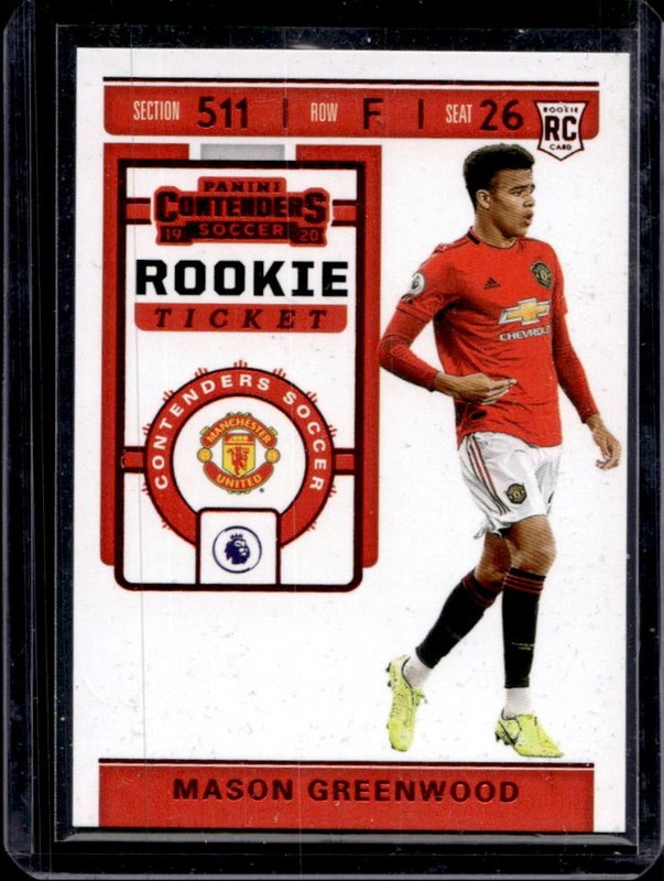 2019 Chronicles Mason Greenwood Contenders Rookie Ticket RC Red #RT-23 Man U