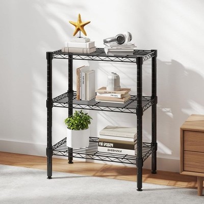 3-Tier Metal Wire Storage Shelves Adjustable Standing Storage Rack Shelf 