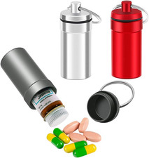 3pc Waterproof Aluminum Pill Fob Container,Nitro Bottle Holder Nitroglycerin Cas