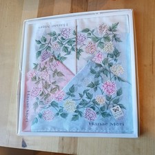 Vintage Set Of 3 Hanae Mori Multicolor Floral Handkerchiefs/Bandana New in Box