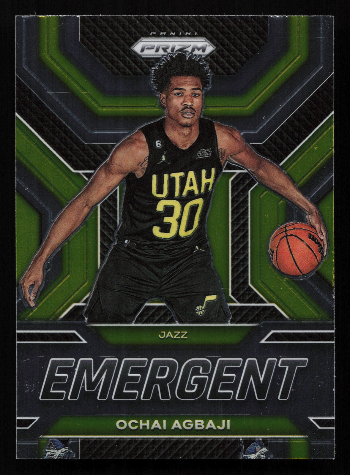 2022-23 Panini Prizm Emergent #9 Ochai Agbaji - Utah Jazz Basketball Card
