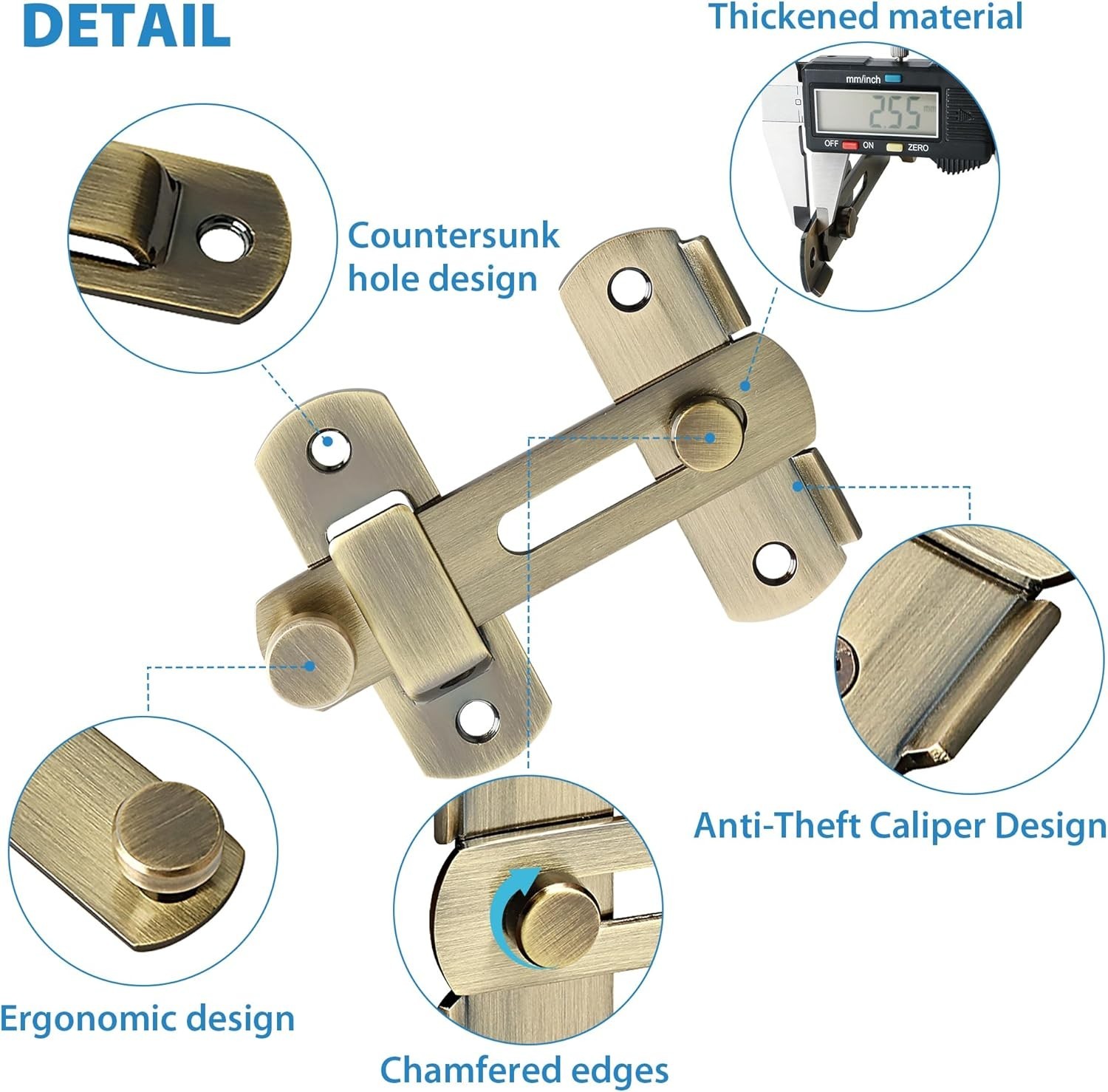 4 inch Flip Latch Gate Latches, Safety Door Lock for Barn Wood Fence Sliding ...