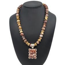 Jay King DTR Sterling Silver Australian Mookaite Ornate Pendant & Bead Necklace