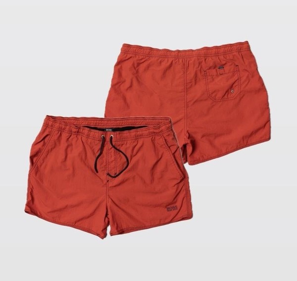 Men Hugo Boss Shorts Red Nylon 32