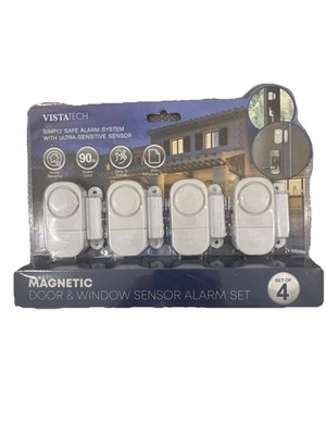 VISTATECH Magnetic  DOOR & WINDOW SENSOR ALARM SET OF 4 NEW