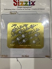 Sizzix Simple Impressions Brass Embossing Folder Phrase Laugh Often 38-9810 New
