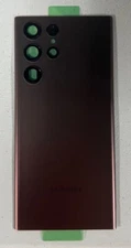 S22 Ultra REPLACEMENT BACK Housing for Samsung Galaxy S22 Ultra-Burgundy w/ Logo