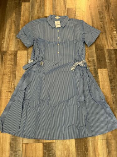 J Crew Crewcuts Girls Striped Shirt Cotton Dress Size 16 New With Tag - Picture 1 of 3