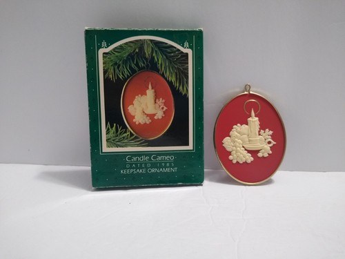 Vintage Cameo Hallmark Christmas Ornament Candle 1985 Keepsake Season Brightens