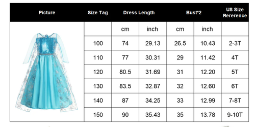 Elsa Costume, Party Dress Up, Kids Birthday Clothing, Elsa Princess Dress - Picture 12 of 22
