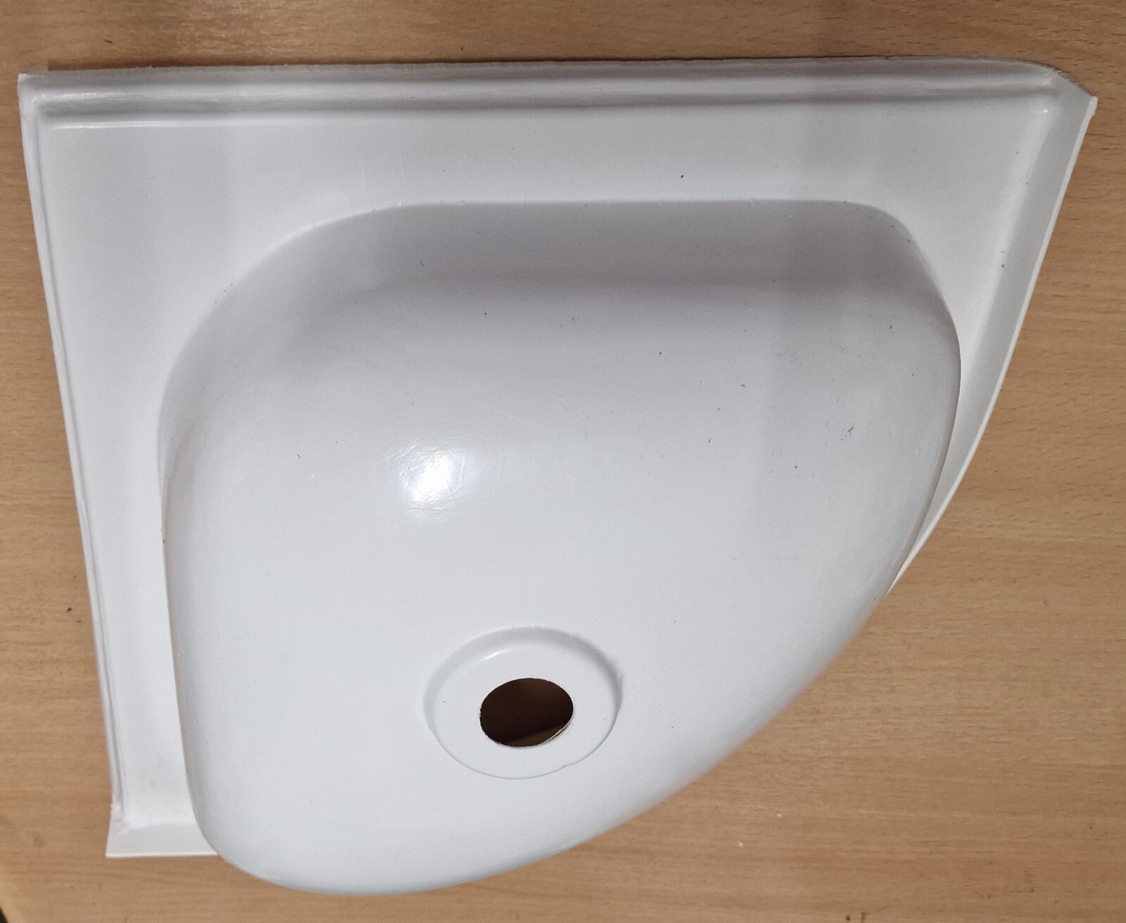 Caravan Motorhome Boat Bathroom White Plastic Corner Vanity Sink Bowl 11" x 11" | eBay UK