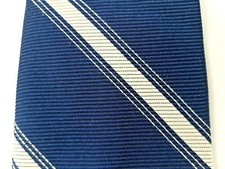 Trevira Necktie Tie Blue White Stripes Wash And Wear 16484 New