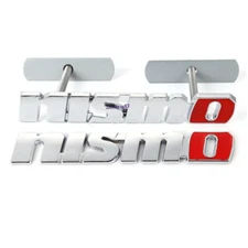 Chrome Red Car Sticker Emblem & Metal Front Hood Grille Badge NISMO Decals