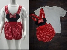NEW Minnie Mouse Baby Girls Red Romper Jumpsuit  Shirt Outfit Set
