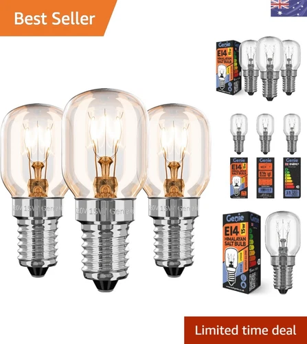 E14 Himalayan Salt Lamp Bulbs - 15W Dimmable Glass Light - 2700K Warm Glow