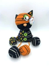 NWT Ganz Stringees Kitty Cat Plush String Legs Stripe Polka Dot Black Orange