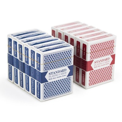 Brybelly 12 Decks Jumbo Index Playing Cards - 6 Red, 6 Blue, Wide Poker Size, Plastic Coated - View #4