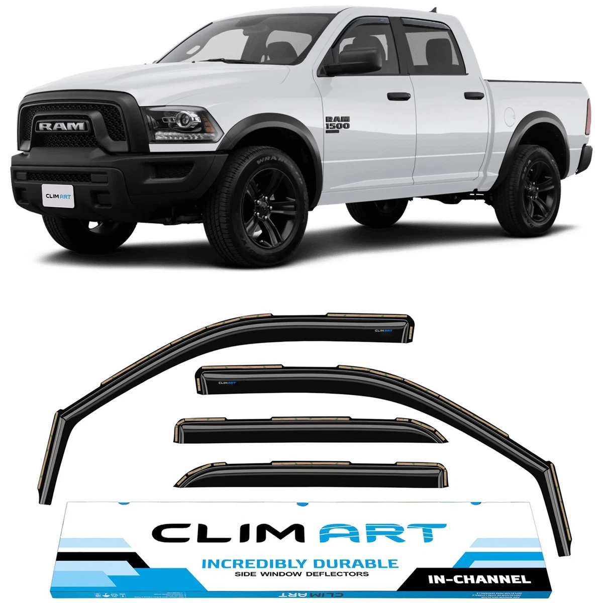 Sun Rain Visors Wind Rain Guards for 2019 2023 Ram 1500 Classic